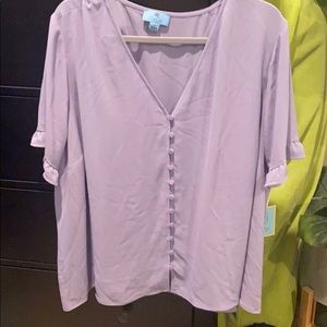 CeCe purple flirty shirt